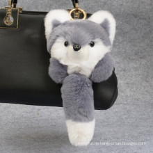 Kleiner Fuchs geformt / verschiedene Farben / Rex Rabbit Fur Keychain